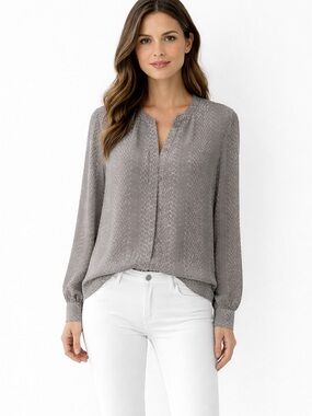 Equipment Silk Snake Print Blouse